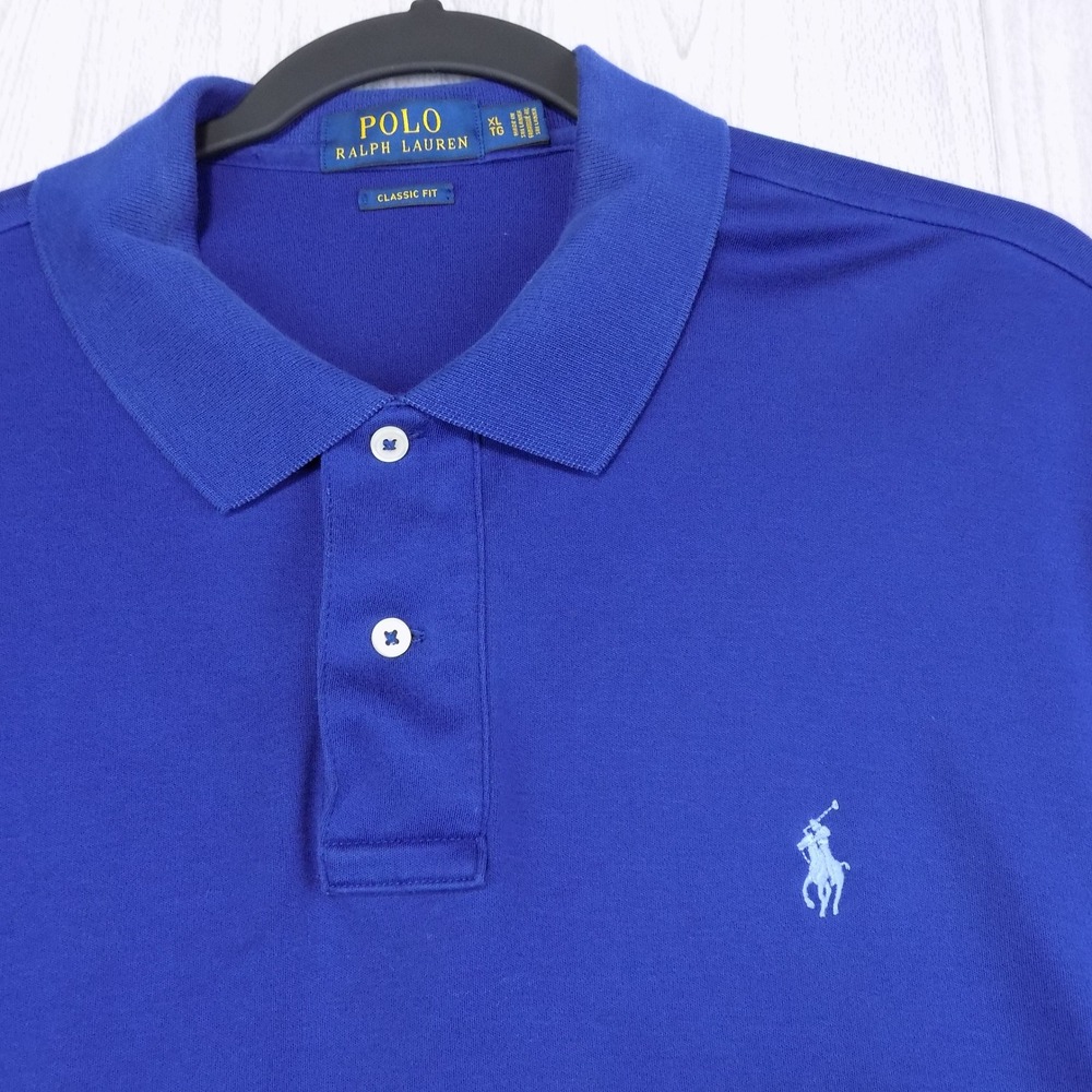 Polo Ralph Lauren Classic Fit Polo Shirt Mens XL Blue Short Sleeve EUC